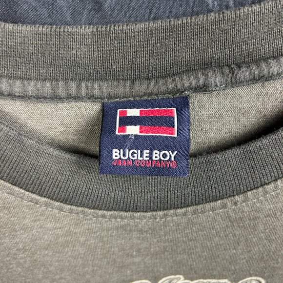 Vintage 90s Bugle Boy T Shirt Mens Medium Green Short Sleeve Single Stitch Tee - Picture 3 of 16